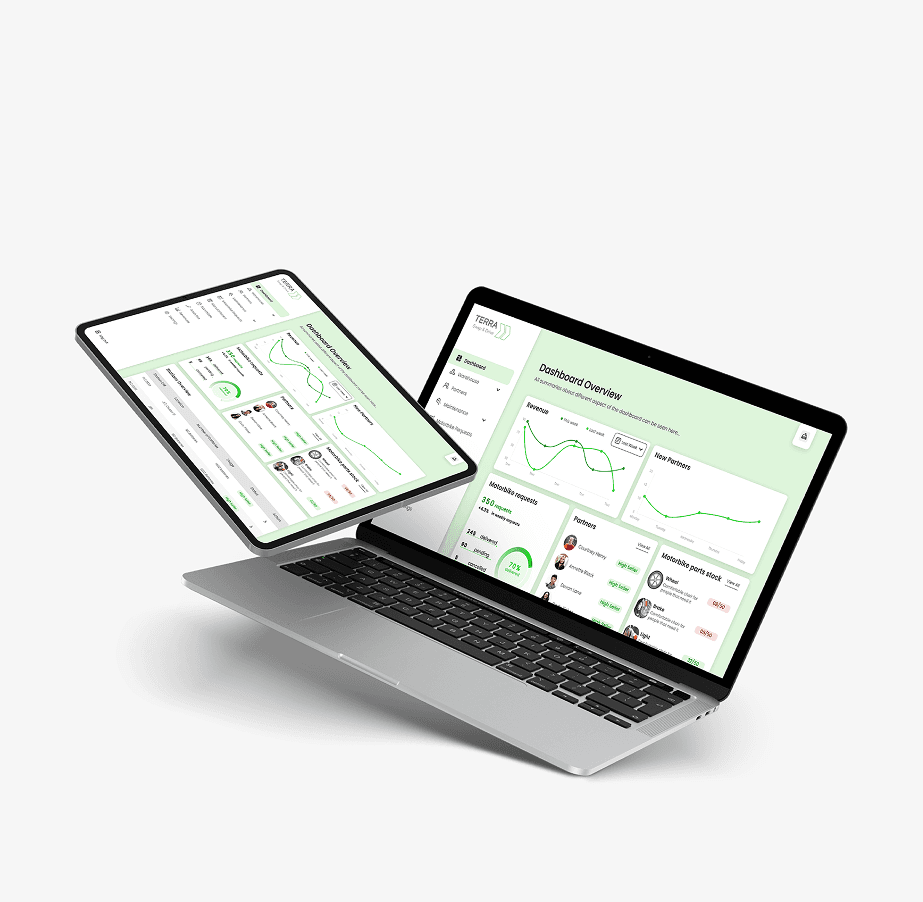 Terra platform dashboard on laptop and tablet